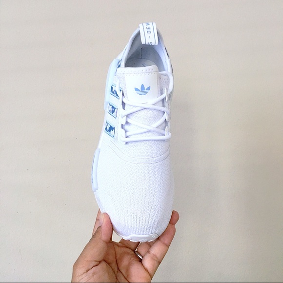 Adidas NMD R1 White Blue Floral - Picture 4 of 7